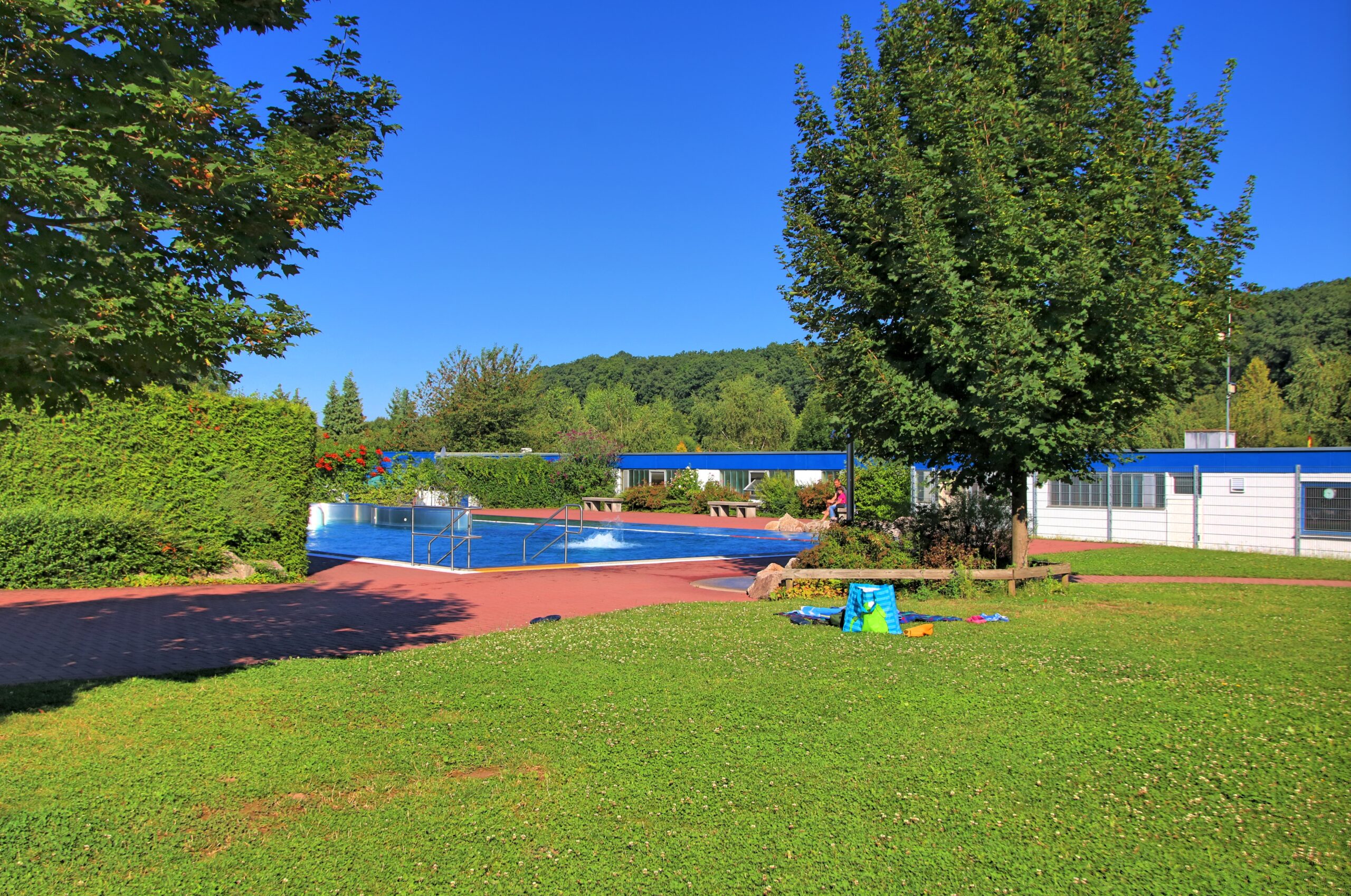 Poolbereich auf dem Stromberg Campingplatz